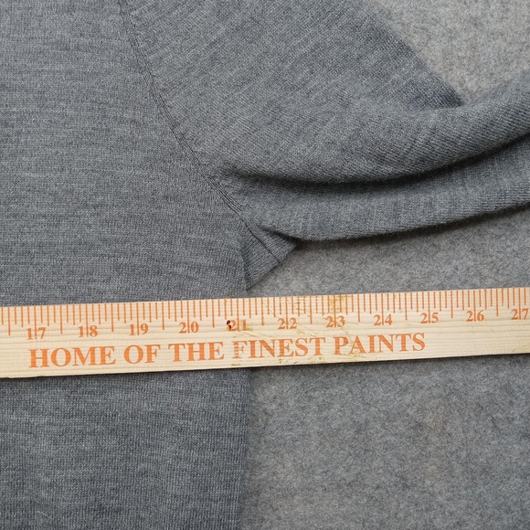 Express Sweater Mens XL Gray Merino Wool Blend Quarter Zip Mock Neck Pullover - Picture 7 of 8